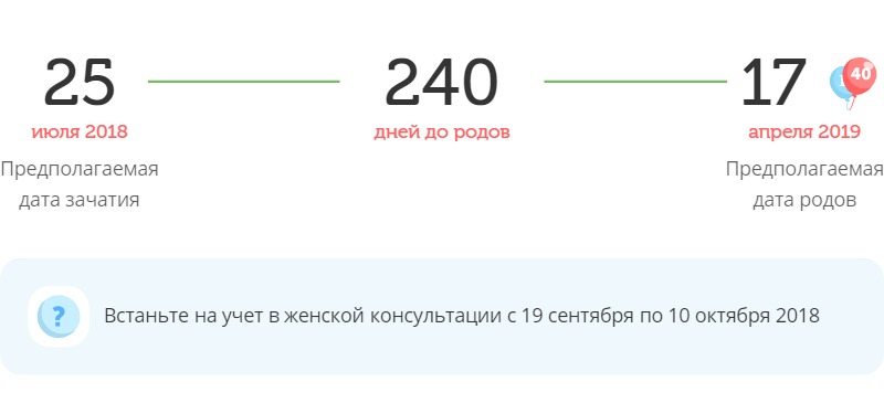 Калькулятор даты родов