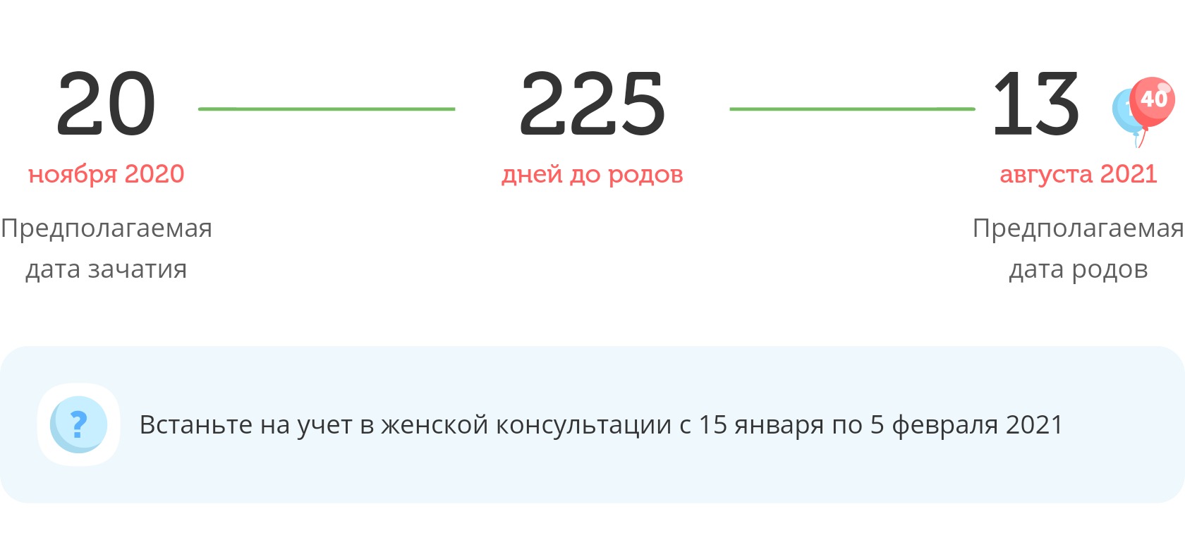 Калькулятор даты родов