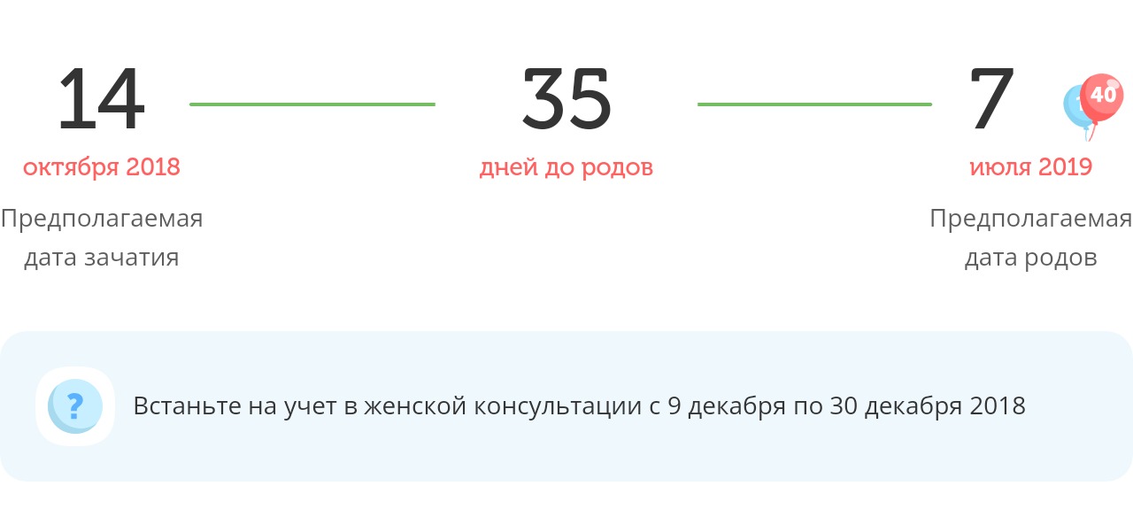 Калькулятор даты родов