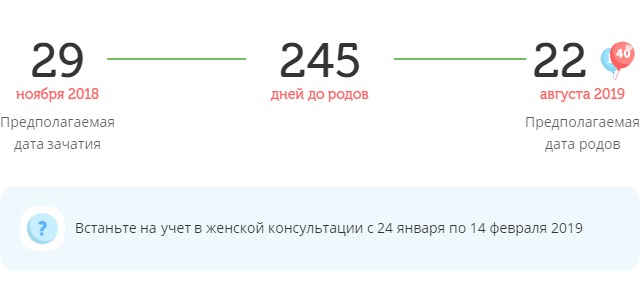 Калькулятор даты родов