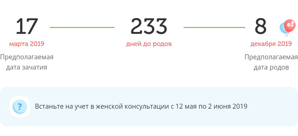 Калькулятор даты родов