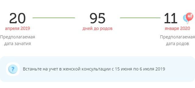 Калькулятор даты родов