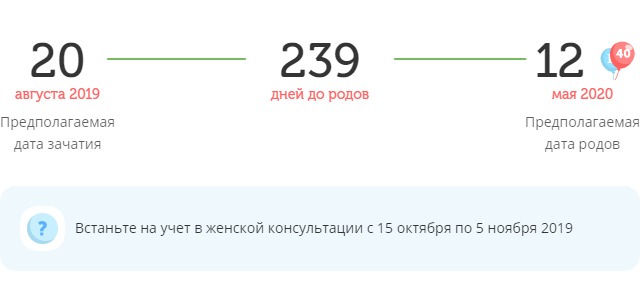 Калькулятор даты родов