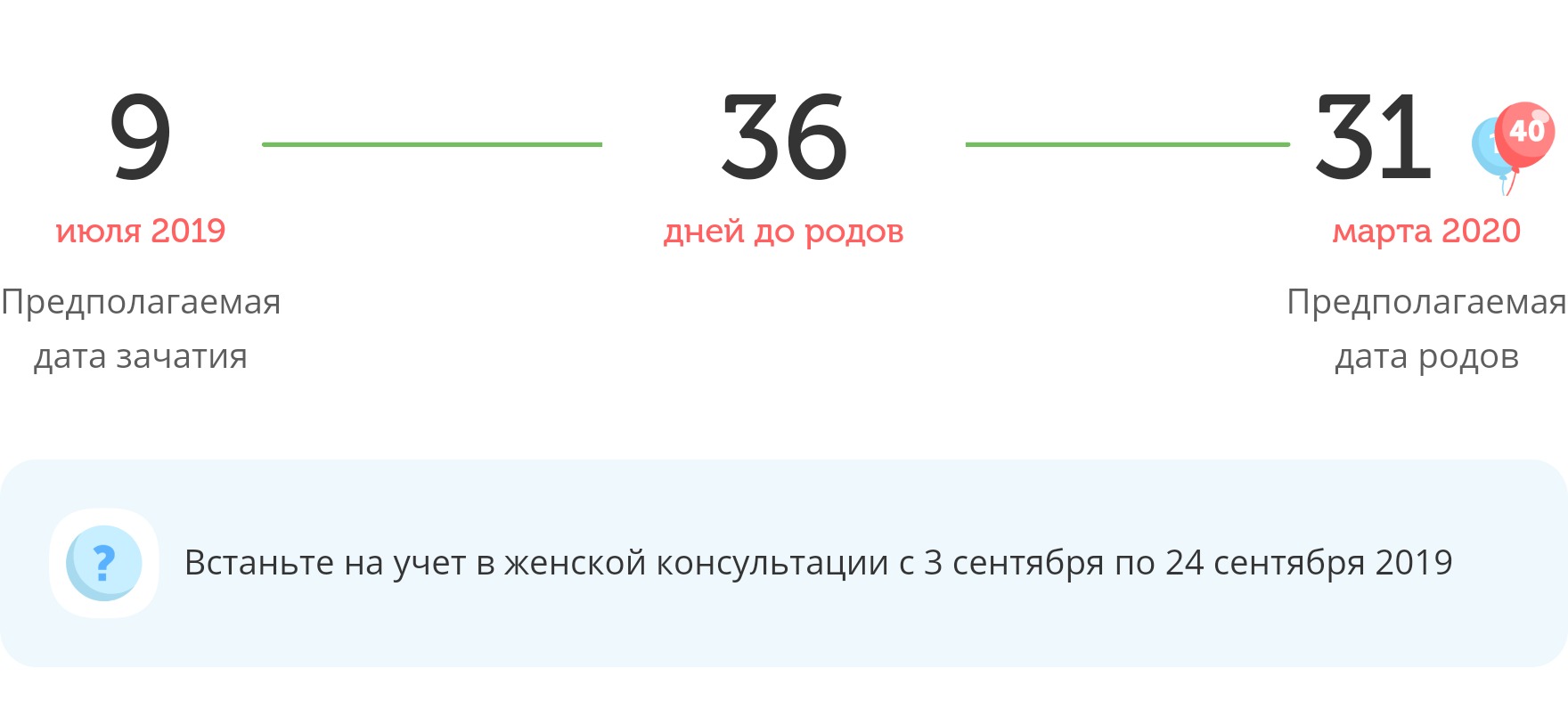 Калькулятор даты родов