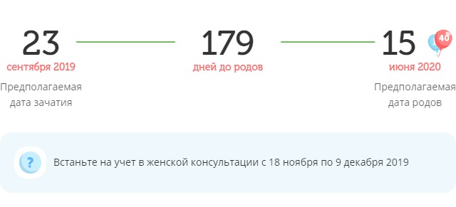 Калькулятор даты родов
