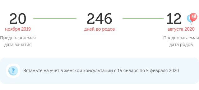 Калькулятор даты родов