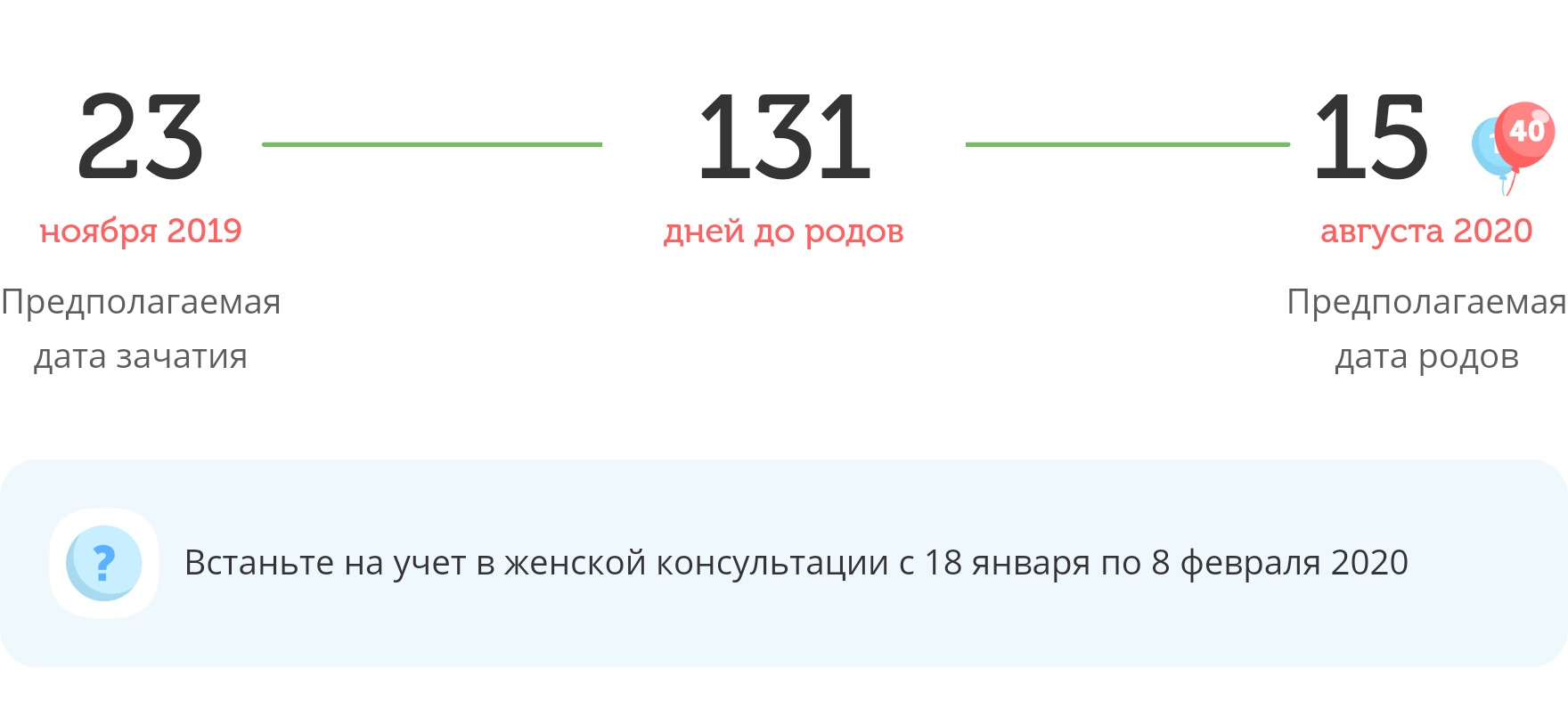 Калькулятор даты родов