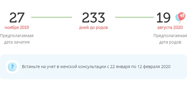 Калькулятор даты родов