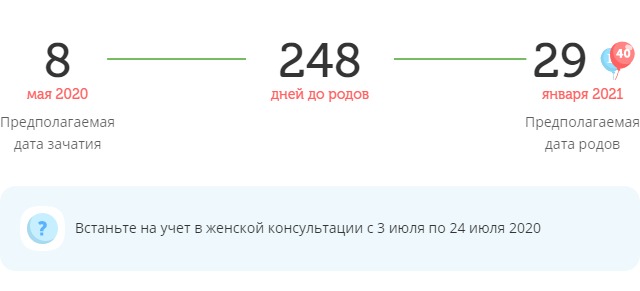 Калькулятор даты родов