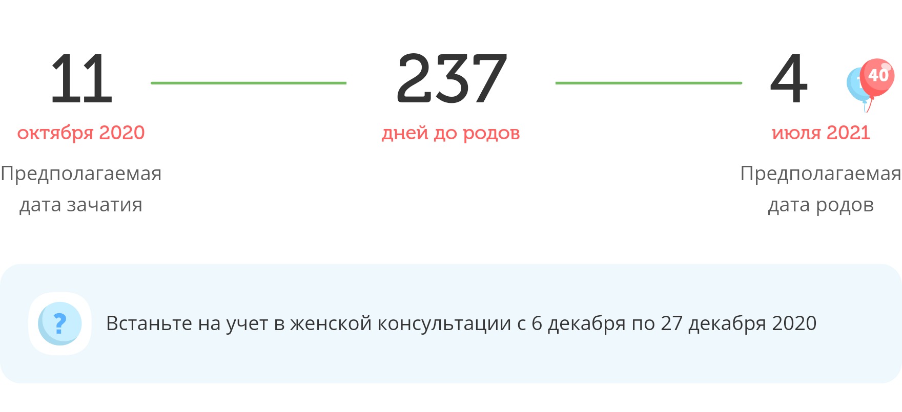 Калькулятор даты родов