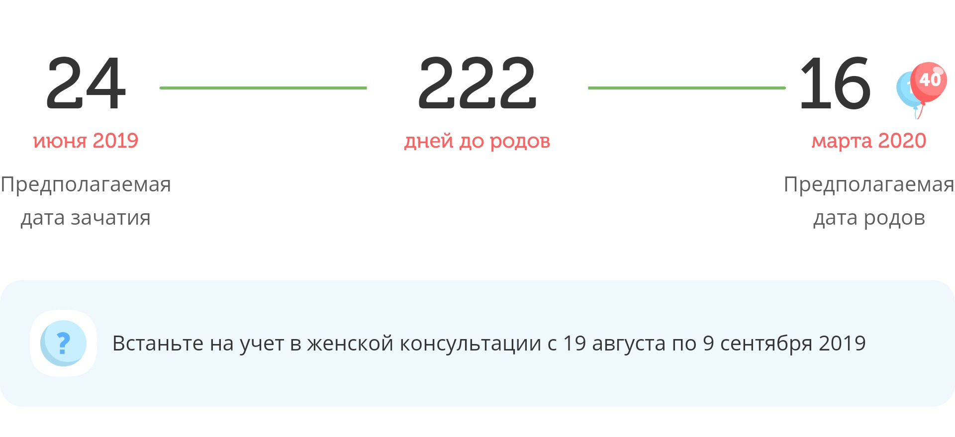 Калькулятор даты родов