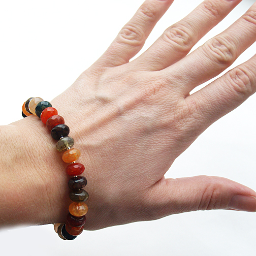 "Позитивный" комплект украшений (агат, сердолик)