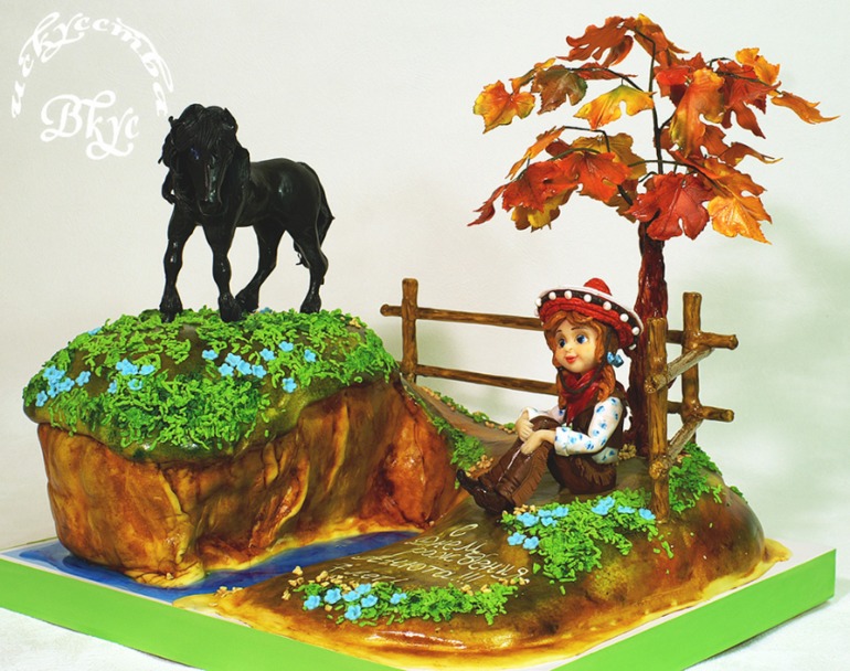 Тортик "Конь и его девочка"