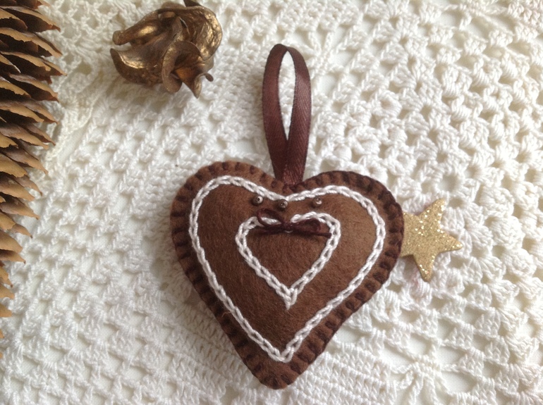 Подарки к Новому Году, ручная работа, игрушки из фетра, декупаж!