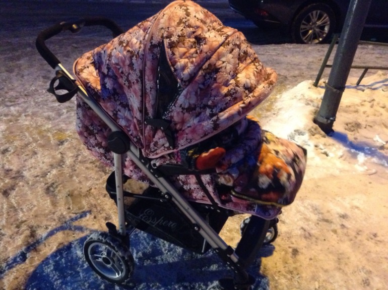 Моя зимняя коляска Esspero X-Drive pink.