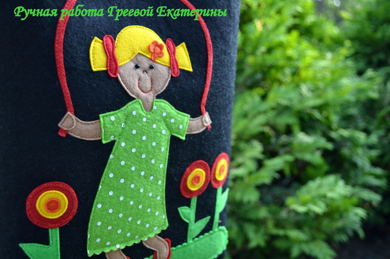 Детская сумочка из ФЕТРА и ТКАНИ под названием