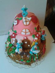 Смурфики и их домик-грибок