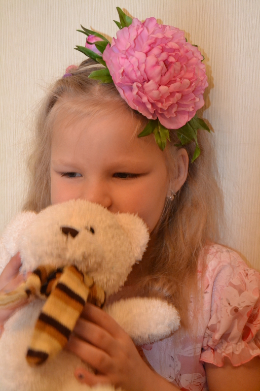 Ободок с пиончиком.