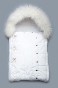 Конверт для новорожденного с опушкой (песец) белый МОСКВА 2500 руб.