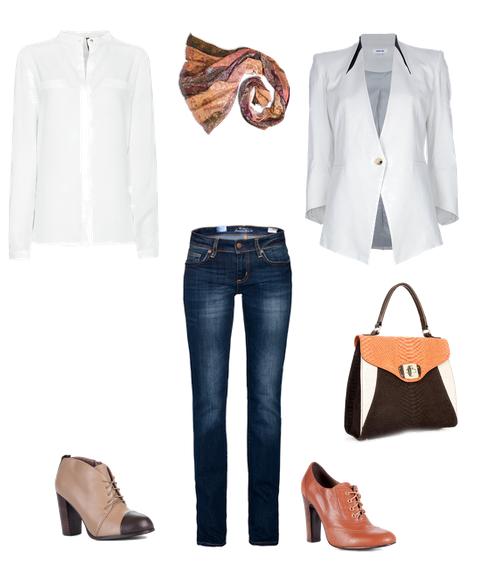 Варианты использования белой блузки