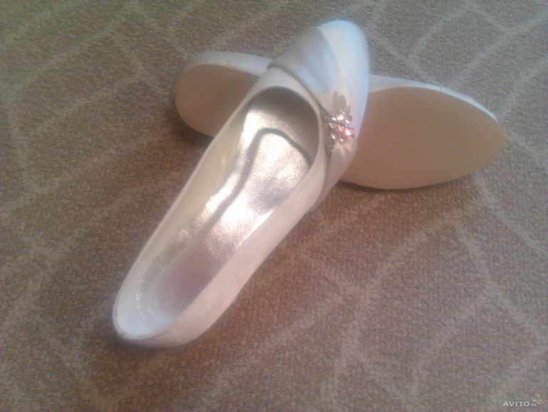 Балетки свадебные, 41 р-р, айвори