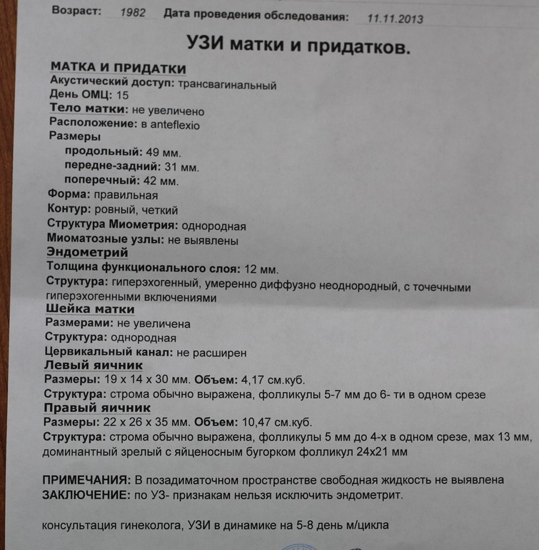 УЗИ! Эндометрит?????