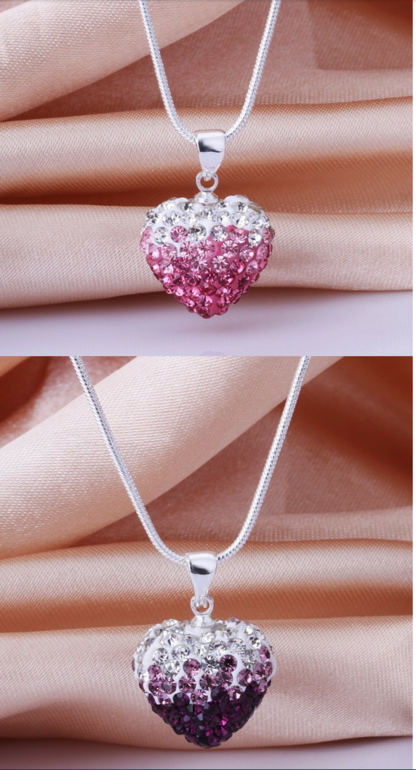 Кулон сердце Shamballa с цепочкой, цена 65 руб!