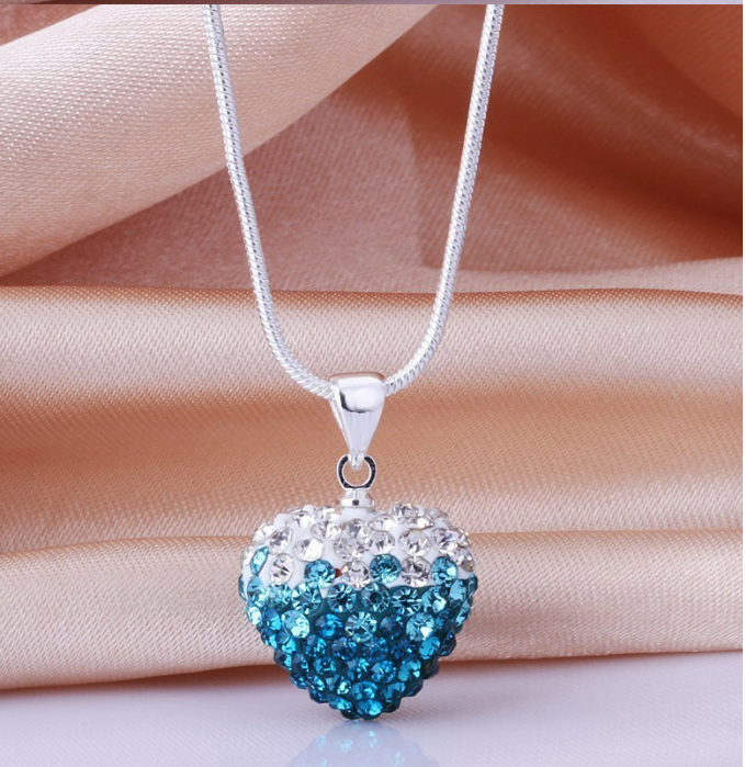 Кулон сердце Shamballa с цепочкой, цена 65 руб!