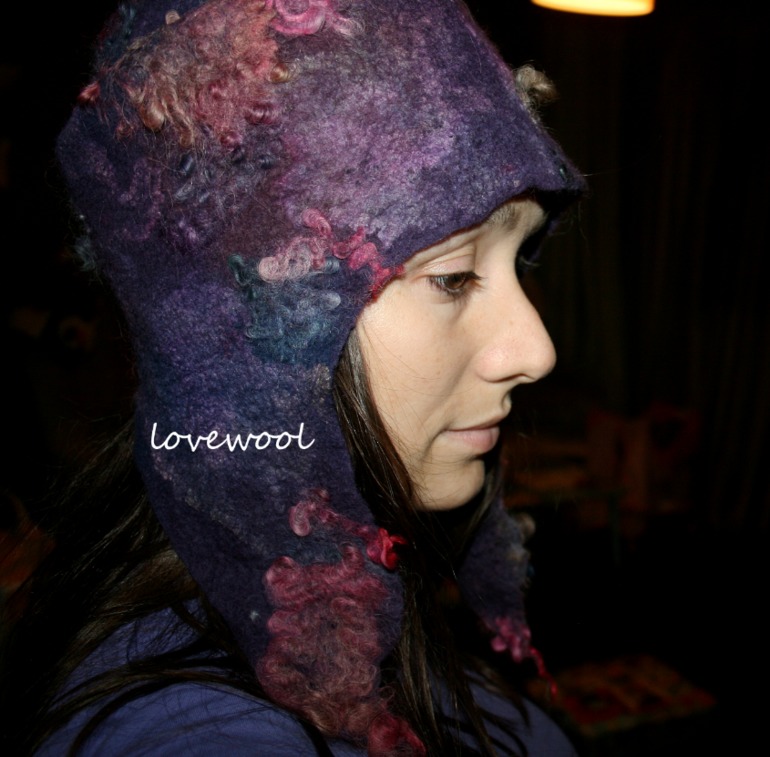 комплект 5 - валяная шапка-ушанка и палантин