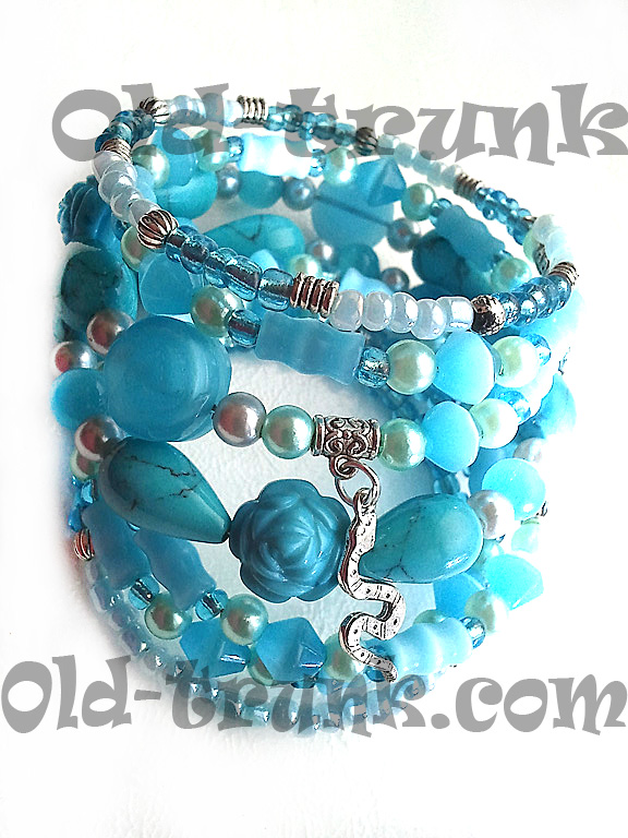 Браслет с турквенитом. Лошадь и Змея.
