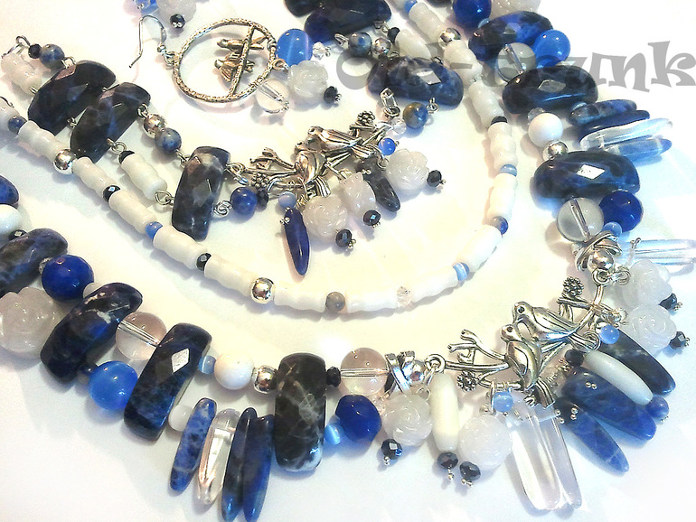 Комплект с содалитом. Зимний сад.