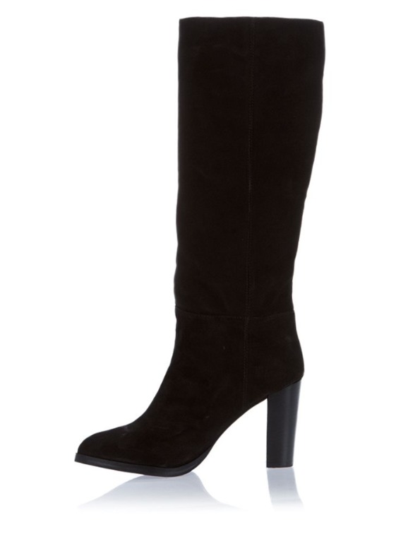 Сапоги с широким голенищем с юбкой карандаш.