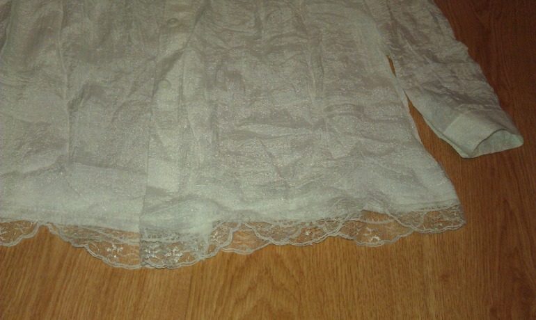 Длинная летняя рубашка с кружевами, размер 42.