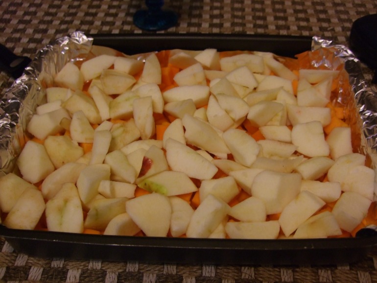 Тыква с яблоками.