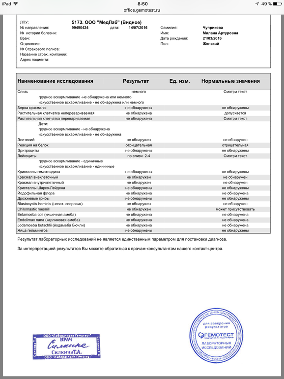 Протозоозы гемотест