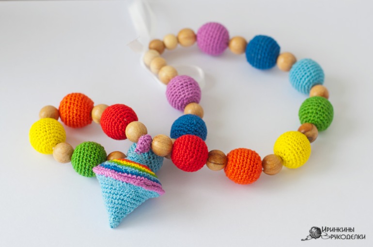 Радужная юла, бирка и пакетик