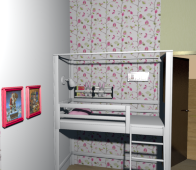 Как расположить полочки у детской кровати дл. 165 см?