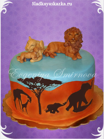 тортик по мотивам мультика Король Лев