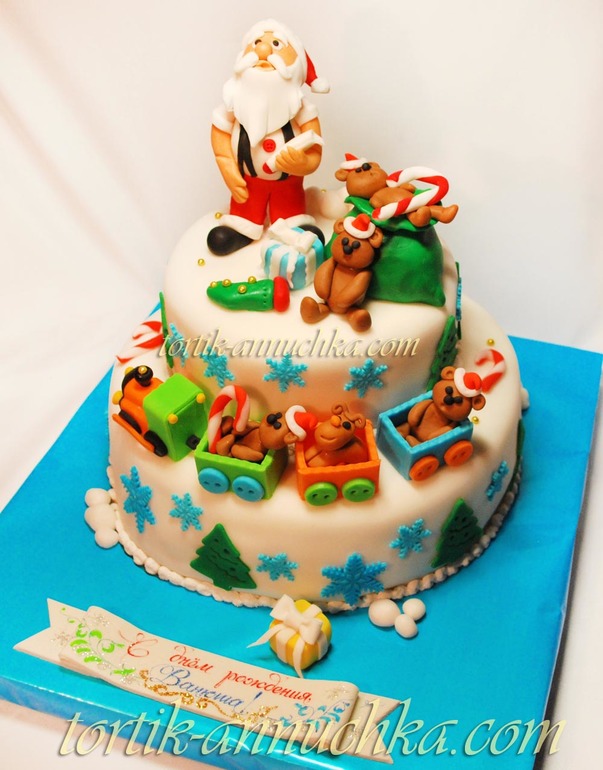 17 Ноября Новогодний Ярусный Торт-сборка,декор,айсинг