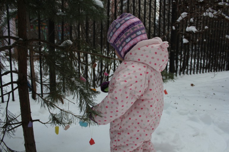 Ледяные украшения на ёлочку