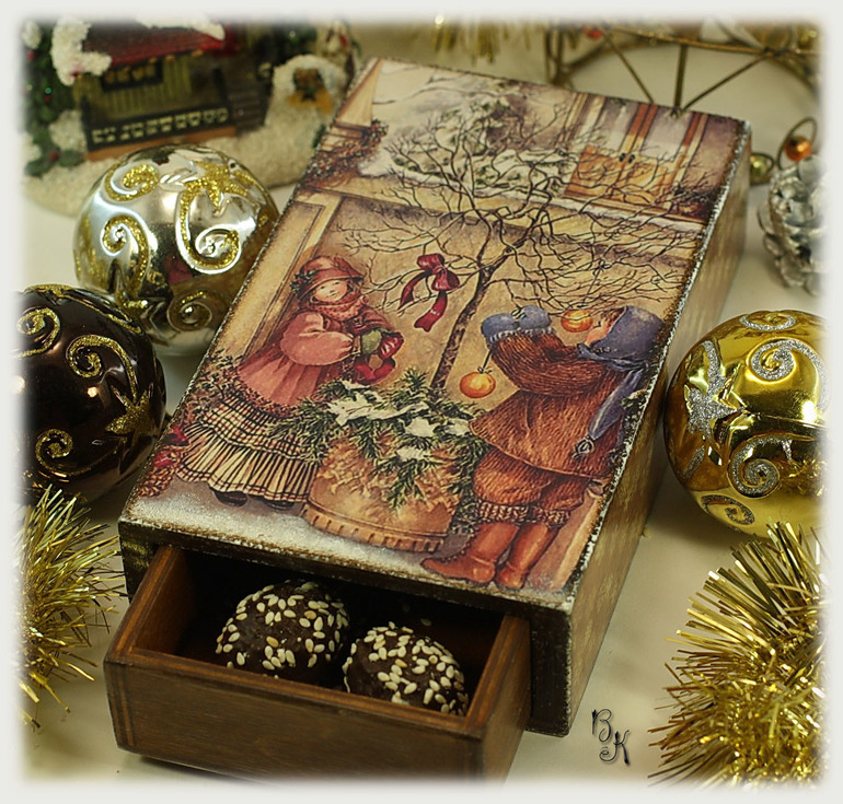 "Наряжаем "ёлку"" короб для сладкого подарка