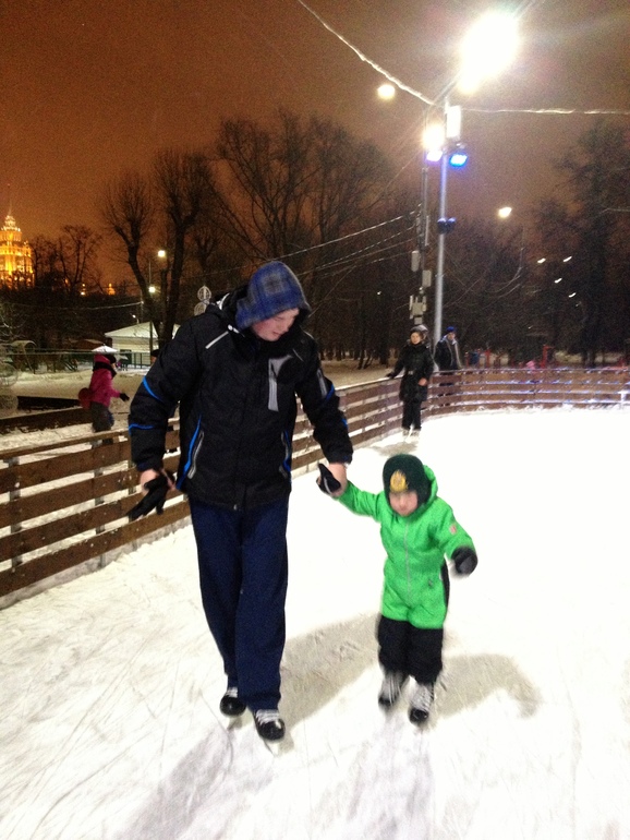 Первый опыт конькобежца!