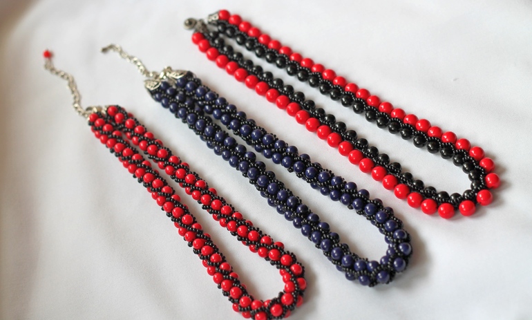 Новые колье в технике "турецкий жгут".