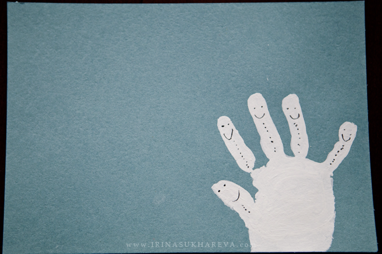 Мастер-класс по созданию новогодней открытки - команда снеговиков