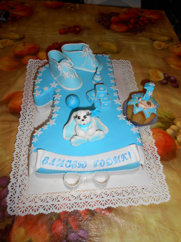 Торт Единичка и кексик  для Елисея!