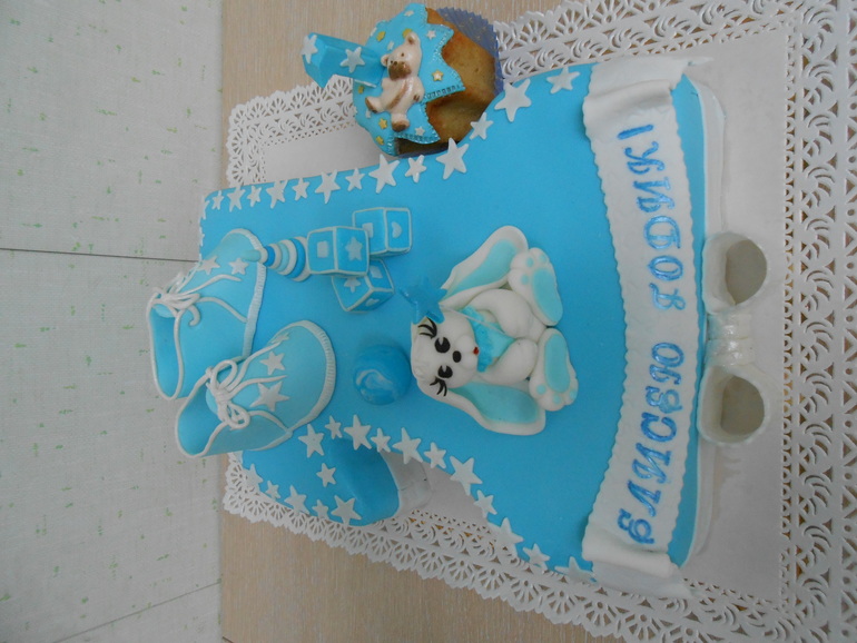 Торт Единичка и кексик  для Елисея!