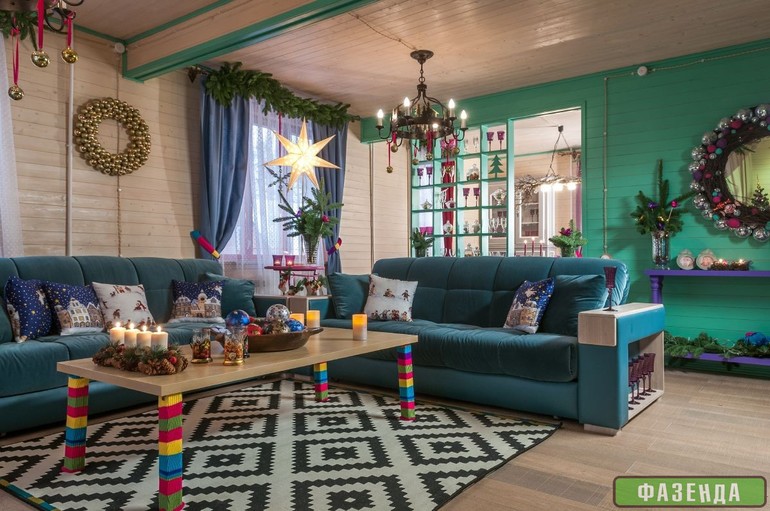 Веселый интерьер, но такой яркий. А вам как?