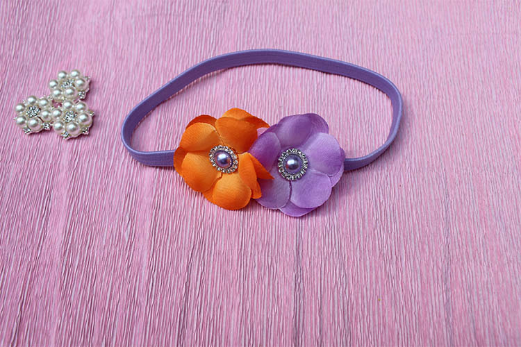 Повязки с цветами и стразами swarowski ручной работы