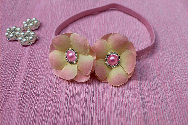 Повязки с цветами и стразами swarowski ручной работы