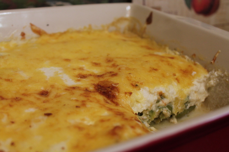 Запеканка с брокколи и зеленой фасолью